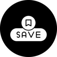 Save Changes Button Glyph Circle Inverted vector