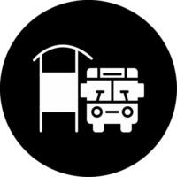 Designated Bus Stop Glyph Circle Inverted vector