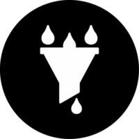Water Filtering Funnel Icon Glyph Circle Inverted vector