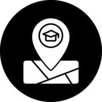 School Campus Geo Marker Glyph Circle Inverted vector