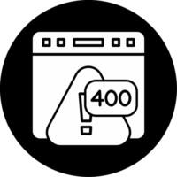 Error 400 Bad Request Syntax Glyph Circle Inverted vector