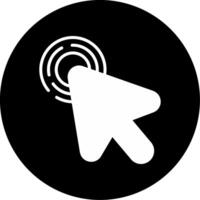 Single Mouse Click Glyph Circle Inverted vector