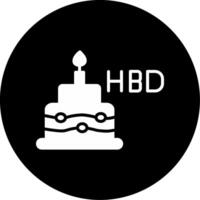 Personalized Birthday Greeting Glyph Circle Inverted vector