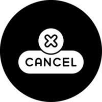 Cancel Action Button Glyph Circle Inverted vector