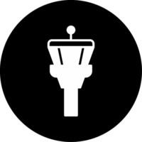 Air Traffic Control Tower Glyph Circle Inverted vector