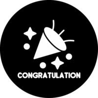 Joyful Congratulations Banner Glyph Circle Inverted vector
