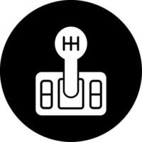 Manual Gear Shift Lever Glyph Circle Inverted vector