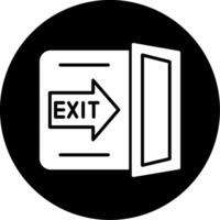 Highway Exit Direction Board Glyph Circle Inverted vector