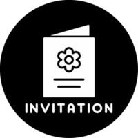 Formal Event Invitation Glyph Circle Inverted vector
