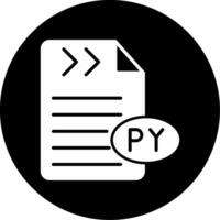 Python Programming Language Icon Glyph Circle Inverted vector