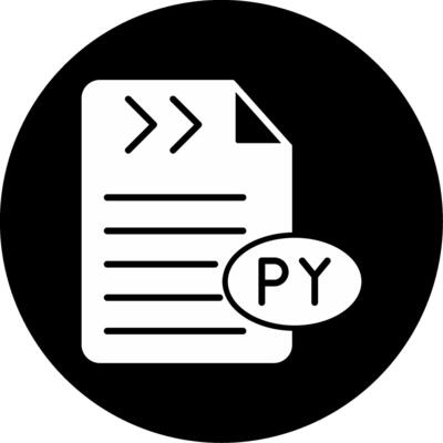 Python Programming Language Icon Glyph Circle Inverted