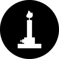 Bunsen Burner Flame Tool Glyph Circle Inverted vector