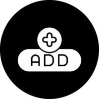 Add New Item Button Glyph Circle Inverted vector