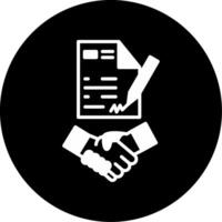 Digital Contract Agreement Form Glyph Circle Inverted vector