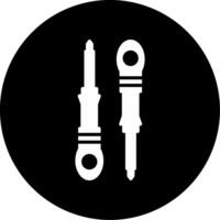 Standard Flathead Screwdriver Glyph Circle Inverted vector
