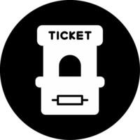 Manual Ticket Booth Glyph Circle Inverted vector