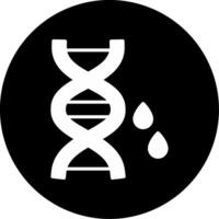 Double Helix DNA Strand Glyph Circle Inverted vector