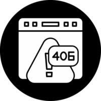 Error 406 Not Acceptable Response Glyph Circle Inverted vector