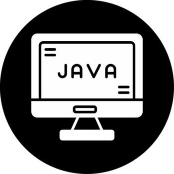 Java desarrollo equipo símbolo glifo circulo invertido vector