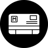 Rechargeable Metro Card Pass Glyph Circle Inverted vector