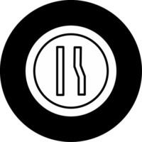 Lane Ends Merge Right Sign Glyph Circle Inverted vector