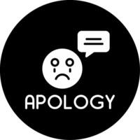 Sincere Apology Statement Glyph Circle Inverted vector