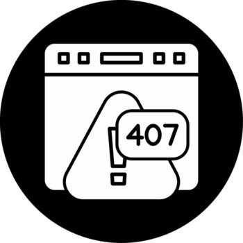 Error 407 Proxy Authentication Needed Glyph Circle Inverted vector