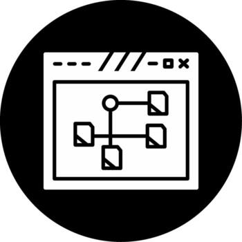 estructurado página diseño cuadrícula glifo circulo invertido vector