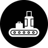 Baggage Claim Carousel Glyph Circle Inverted vector