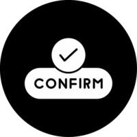 Confirm Action Button Glyph Circle Inverted vector