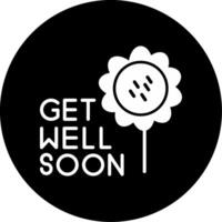 Wishing You a Speedy Recovery Glyph Circle Inverted vector