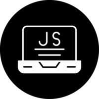 Node js Runtime Environment Glyph Circle Inverted vector
