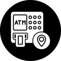 ATM Cash Machine Locator Glyph Circle Inverted vector