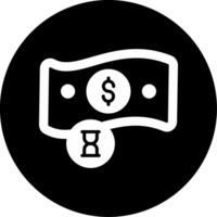 Payment Pending Client Approval Glyph Circle Inverted vector