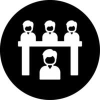 Candidate Interview Discussion Scene Glyph Circle Inverted vector