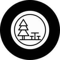 Highway Rest Area Icon Glyph Circle Inverted vector
