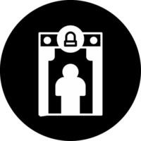 Security Screening Checkpoint Glyph Circle Inverted vector