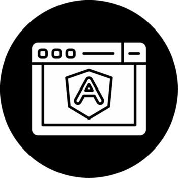 angular Interfaz marco de referencia glifo circulo invertido vector