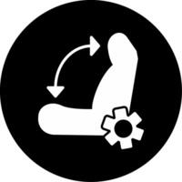 Adjustable Car Seat Mechanism Glyph Circle Inverted vector