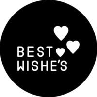 Sending Best Wishes Your Way Glyph Circle Inverted vector