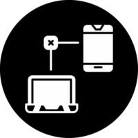 Connection Refused by Server Glyph Circle Inverted vector