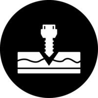 Cordless Electric Drill Glyph Circle Inverted vector