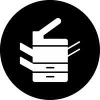 Multi Function Photocopier Glyph Circle Inverted vector