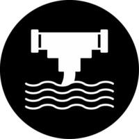 Wasting Clean Water Alert Glyph Circle Inverted vector