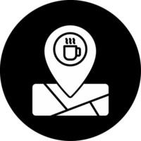 Coffee Shop Geo Location Glyph Circle Inverted vector
