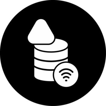 Database Connection Failed Glyph Circle Inverted vector