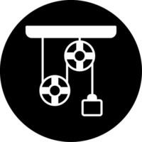 Physics Lab Experiment Setup Glyph Circle Inverted vector