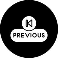 Previous Step Button Glyph Circle Inverted vector