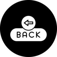 Back Navigation Button Glyph Circle Inverted vector