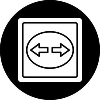 Turn Signal Indicator Lever Glyph Circle Inverted vector